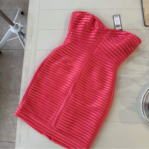 BRAND NEW CORAL REEF BCBG LILLIE BODYCON STRAPLESS DRESS - Picture 2 of 13